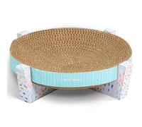 Petstages Scratch, Snuggle & Rest Corrugated Cat Scratcher With Catnip | Corrugated Scratching Pad & Elevated Bowl-Shaped Lounger, Contours to Cat's Body, Catnip Included, Indoor Cats & Kittens