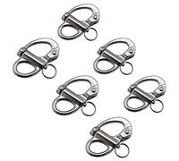 PETSTARCX 6Pack Snap Shackle Quick Release Bail Rigging Sailing Boat Marine Part Depot Stainless Steel Swivel Eye Snap Shackle (69mm)