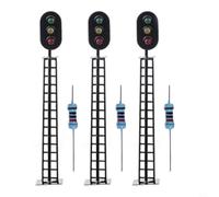 PETSTIBLE 15pcs Model Railway 3 Light Block Signals Green/red/Yellow HO Ratio 8.3 Cm 3/12V Led Traffic Lights For Train Layout(3pcs)