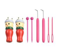 PETSTIBLE 2PCS Wooden French Knitting Doll Set with Pins & Darning Needles, Easy-to-Learn Spool Knitting Toy for Children’s Creative Craft Hobby and Family Bonding Activity