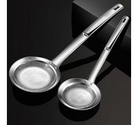 PETSTIBLE 304 Stainless Steel Fine Wire Mesh Foam Colander Filter And Skim Grease Trap Spoon, Thickened Dense Mesh Scoop With Long Handle(big)