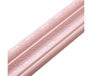 PETSTIBLE 3D Wall Edging Strip, Waist Line Skirting Line 3D Wall Stickers 3D Foam Edge Border Waterproof Sticker( for PINK)