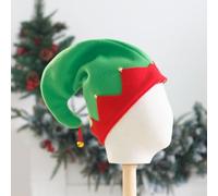 PETSTIBLE Bells Ringing, Lifting Fun Red and Green Velvet Christmas Hats Perfect for the Holidays (Green adult)