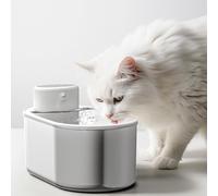 PETSTIBLE Cat Water Fountain Battery Operated, Wireless Stainless Steel Cat Drinking Fountain - 3L, Motion Sensor & Quiet
