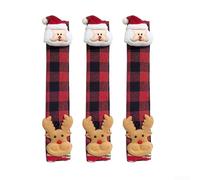 PETSTIBLE Christmas Fridge Handle Covers, Non Woven Fabric Fridge Handle Covers with Festive 3D Santa Claus, for Refrigerator, Microwave(B)