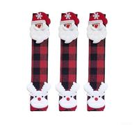 PETSTIBLE Christmas Fridge Handle Covers, Non Woven Fabric Fridge Handle Covers with Festive 3D Santa Claus, for Refrigerator, Microwave(D)