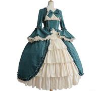 PETSTIBLE Lolita Styled Women's Medieval Costume featuring Details like a Unique Bowtie Design (L Green)