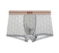 PETSTIBLE Men Sheer Mesh Boxer Shorts Striped Texture L-3XL | Sheer mesh fabric, striped texture, soft touch, breathable design, sizes L to 3XL