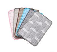 PETSTIBLE Pet Cooling Mat, Ice Silk Breathable Non-Slip Summer Pad with Biscuit Pattern Embroidery for Dogs Cats Indoor Outdoor Use Blue(S Blue-S)