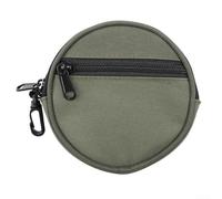 PETSTIBLE Portable Fishing Line Reel Storage Case Oxford Fabric Utility Belt Pouch with 3 Line Outlets Outdoor Organizer for Tackle Accessories 13.5x4cm(Green)