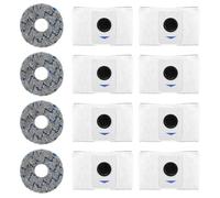 PETSTIBLE Replacement Dust Bags and Mop Cloths for Deebot T20 Omni, X1 Omni, X1E Omni, 8-Pack Vacuum Bags with 4 Reusable Pads