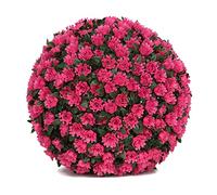 PETSTIBLE Rose Topiary Hanging Flower Ball,Artificial Flower Leaf Ball - Rose Topiary Plant Ball For Wedding Decor Indoor/Outdoor, Holiday -19cm