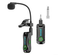 PETSTIBLE Wireless Saxophone Microphone System, 48K/16bit HD Audio, 12ms Low Latency, 40M Range, Rechargeable Clip-On Mic for Sax and Trumpet
