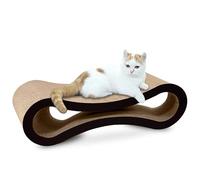 PetsTown Cat Scratcher Board, Durable Cardboard Cat Scratching Pad with Catnip for Indoor Cats, Large