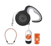 Petsuper 3M Retractable Dog Lead, Chew Proof Steel Cable with Poop Bag Dispenser, 360° Tangle Free, One Handed Brake Pause Lock for Small Medium Dogs Up to 65LBS/30KG