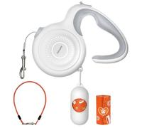 Petsuper 5M Retractable Dog Lead with Chew-Proof Steel Cable, 360° Tangle-Free, Shock Absorbing, Built-in Poop Bag Dispenser, Ergonomic Comfort Grip Handle for Medium Large Dogs Up to 60KG
