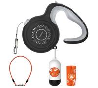 Petsuper 5M Retractable Dog Lead with Chew-Proof Steel Cable, 360° Tangle-Free, Shock Absorbing, Built-in Poop Bag Dispenser, Ergonomic Comfort Grip Handle for Medium Large Dogs Up to 60KG