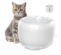 Petsuper Cat Water Fountain for drinking, 1.8L/61oz Automatic Cat Water Dispenser with Two Flow Modes and Ultra Quiet Pump, Easy Cleaning, Includes 3 Replacement Filters (White, ABS)
