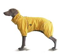 PETT2GO, Breathable Dog Rain Coat with Legs Hooded Reflective Piping Packable - Golden Dawn-Small