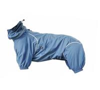 PETT2GO, Breathable Dog Raincoat, Coat with Legs, Hooded Reflective Piping, Compactable -Silence of the Mist-XXL