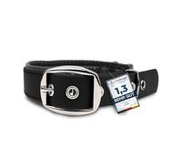 PetTec Comfortable Dog Collar, Permanent & Robust; Made with Strong, Tear Resistant Trioflex, Perfect Size for Big or Small Dogs, Great Fit with Padding Weatherproof and Waterproof (Black)