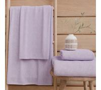 PETTI Artigiani Italiani - 100% Cotton Terry Bath Towels, 1+1 Towel Set, 2 Pieces 1 Face Towel and 1 Hand Towel, Lilac Towels