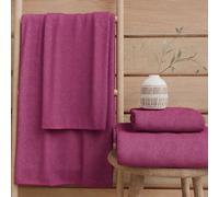 PETTI Artigiani Italiani - 100% Cotton Terry Bath Towels, 1+1 Towel Set, 2 Pieces 1 Face Towel and 1 Hand Towel, Fuchsia Towels
