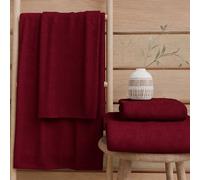 PETTI Artigiani Italiani - 100% Cotton Terry Bath Towels, 2+2 Towel Set, 4 Pieces 2 Face Towels and 2 Hand Towels, Burgundy Towels