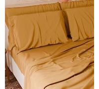 PETTI Artigiani Italiani - 3 Piece Soft and Breathable Single Bed Set with Top Sheet, Fitted Bottom Sheet and 1 Pillowcase Yellow