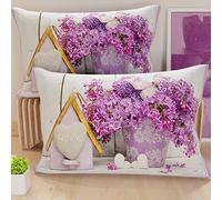 PETTI Artigiani Italiani - Bed Pillowcases, Pair of 52 x 82 cm, Shabby Purple, Hypoallergenic Microfibre, Made in Italy