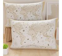 PETTI Artigiani Italiani - Bed Pillowcases, Pair of Pillowcases 50 x 80 cm, Pillow Case, Hypoallergenic Microfibre Pillowcases, Made in Italy, World Cream Pillowcases