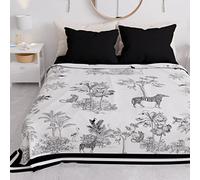 PETTI Artigiani Italiani - Bedspread One and Half Spring Summer, Light Blanket One and a Half Square, Bed Sheet Bedspread, Animalier 02 100% Made in Italy