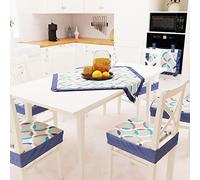 PETTI Artigiani Italiani Centerpiece, Cotton, Blue Circle, 1pz Centrotavola 90x90 cm