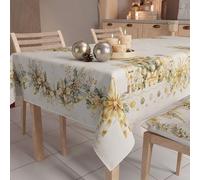 PETTI Artigiani Italiani - Christmas Tablecloth Stain-Resistant Rectangular Christmas Kitchen Design Xmas Gold X24 Places (140 x 450 cm) 100% Made in Italy