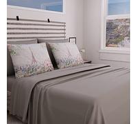 PETTI Artigiani Italiani - Complete Bed Set, Double Bedding, Paris Painted Bedding, Double Bed Set, Print only on Pillowcases 100% Made in Italy
