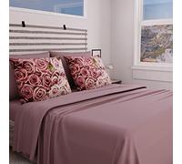 PETTI Artigiani Italiani - Complete Bed Set, Double Bedsheets, Rose Two Tone Pink, Double Bed Set, Print only on Pillowcases 100% Made in Italy