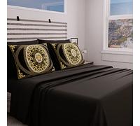 PETTI Artigiani Italiani - Complete Bed Set, Double Sheets, Oval Baroque Sheets, Double Bed Set, Printed on Pillowcases 100% Made in Italy