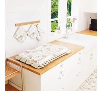 PETTI Artigiani Italiani Cooker Cover and Kitchen Curfew, Beige Hearts, 1pz Coprifornello 48x73 cm