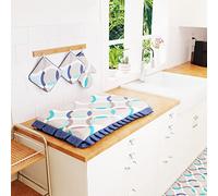 PETTI Artigiani Italiani Cooker Cover and Kitchen Curfew, Blue Circle, 1pz Coprifornello 48x73 cm