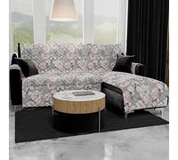 PETTI Artigiani Italiani - Corner sofa cover, sofa cover with peninsula right and left, sofa cover with peninsula, sofa cover 4 seater peninsula floral 17 02, 100% Made in Italy
