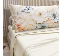 PETTI Artigiani Italiani - Cotton Sheets with Pillowcases in Digital Print, Double Bedsheets, Double Bed Set, Mariposa Cream, 100% Made in Italy