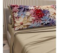PETTI Artigiani Italiani - Cotton Sheets with Pillowcases in Digital Print, Double Maxi, Top and Bottom Sheet Set with Corners, Bali Pink, 100% Made in Italy