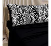 PETTI Artigiani Italiani - Cotton Sheets with Pillowcases in Digital Print, French Queen, Complete Top and Bottom Sheet with Corners, Black, 100% Made in Italy