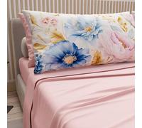 PETTI Artigiani Italiani - Cotton Sheets with Pillowcases in Digital Print, French Queen, Complete Top and Bottom Sheet with Corners, Marseille Powder, 100% Made in Italy