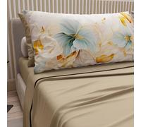 PETTI Artigiani Italiani - Cotton Sheets with Pillowcases in Digital Print, French Queen, Top and Bottom Sheet Set with Corners, Marble Taupe, 100% Made in Italy