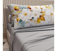 PETTI Artigiani Italiani - Cotton Sheets with Pillowcases in Digital Print, Pizza and a Half Bed Sheet, Flower Ceramic-01, 100% Made in Italy