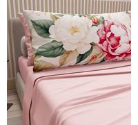 PETTI Artigiani Italiani - Cotton Sheets with Pillowcases in Digital Print, Pizza and a Half Sheet, Complete Bed Set, Sofia 100% Made in Italy