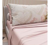 PETTI Artigiani Italiani - Cotton Sheets with Pillowcases in Digital Print, Single Sheet, 319 Light Powder Pattern Bedding Set, 100% Made in Italy