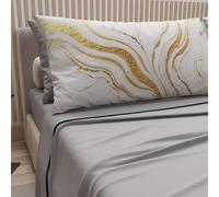 PETTI Artigiani Italiani - Cotton Sheets with Pillowcases in Digital Print, Single Sheet, Marble Pattern Bed Set, White Light Grey, 100% Made in Italy