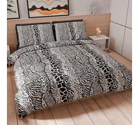 PETTI Artigiani Italiani - Double duvet cover 230 x 220 cm (2 pillowcases 75 x 50 cm included), microfibre animal print bedding set 05 - Made in Italy